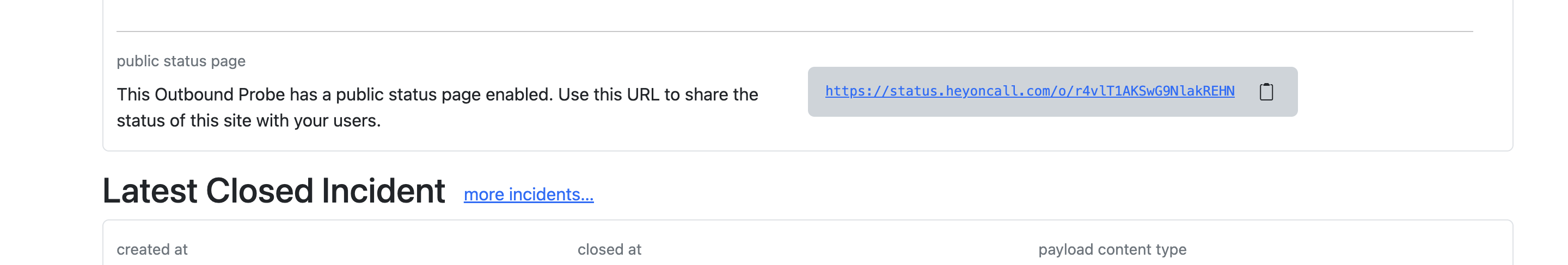 Outbound Probe with status page on