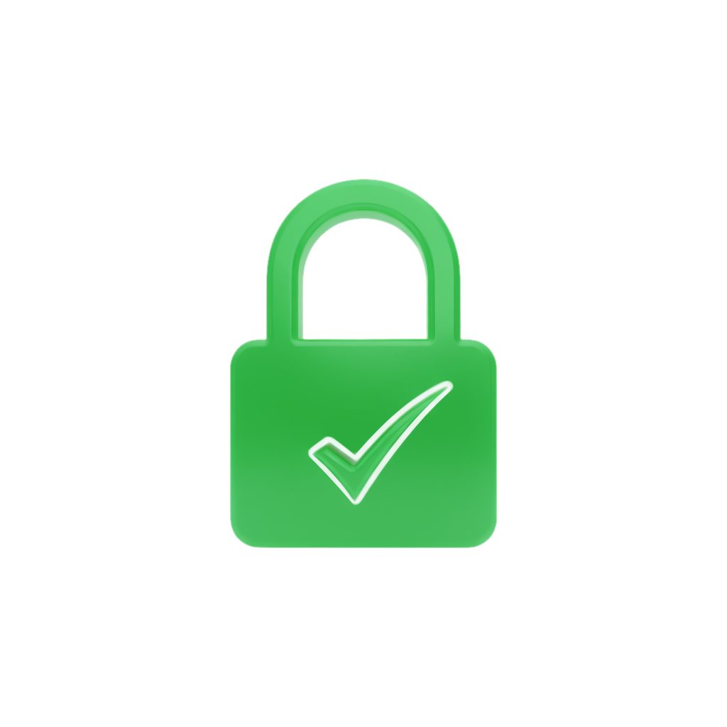 green padlock with check mark
